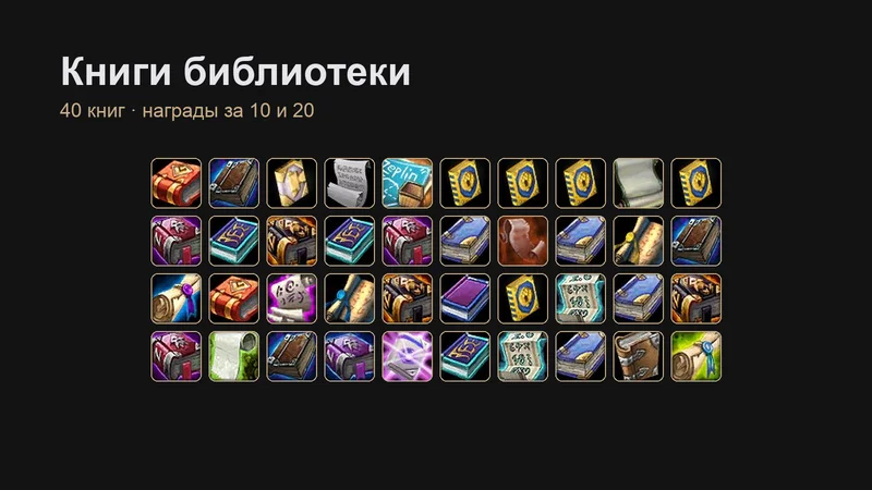 Иллюстрация к гайду «Книги библиотеки в WoW Forever: кому сдавать и что дают за 10 и 20 книг»